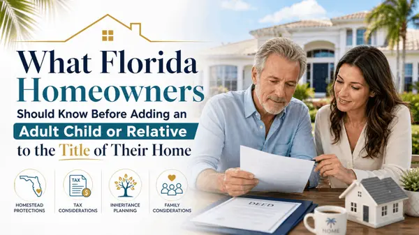 feature image of What Florida Homeowners Should Know Before Adding an Adult Child or Relative to the Title of Their Home