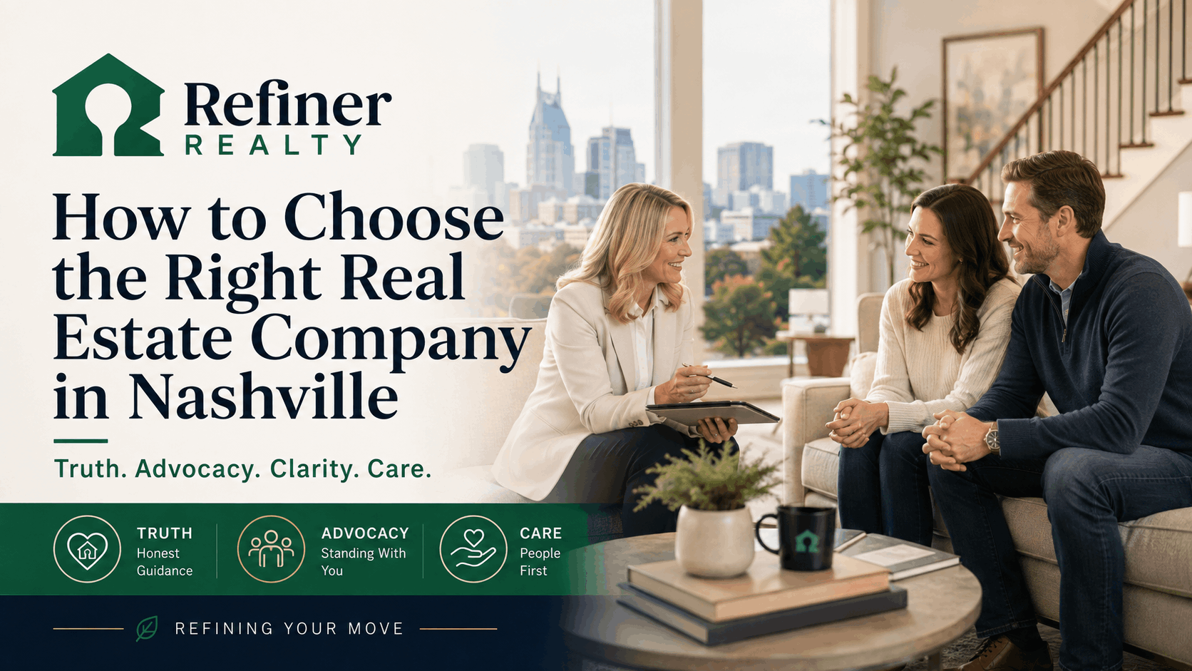 Refiner Realty blog cover image about how to choose the right real estate company in Nashville and Middle Tennessee