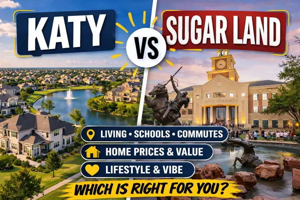 feature image of Katy TX vs Sugar Land TX — Which Suburb Should You Choose?