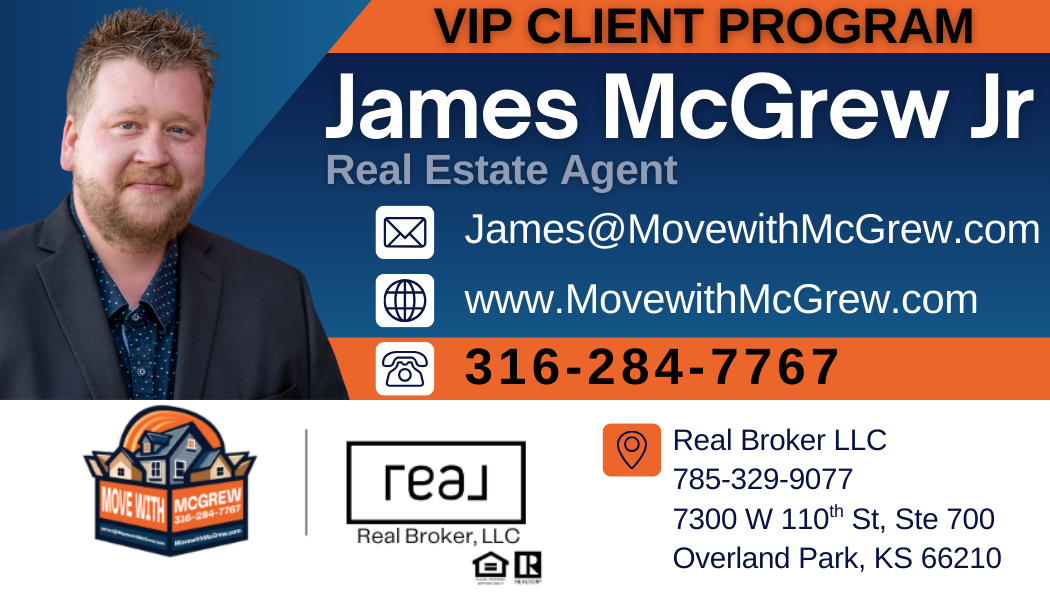 VIP Client Program card for Move With McGrew — Real Broker Wichita REALTOR® connecting homeowners to trusted local vendors and exclusive perks.