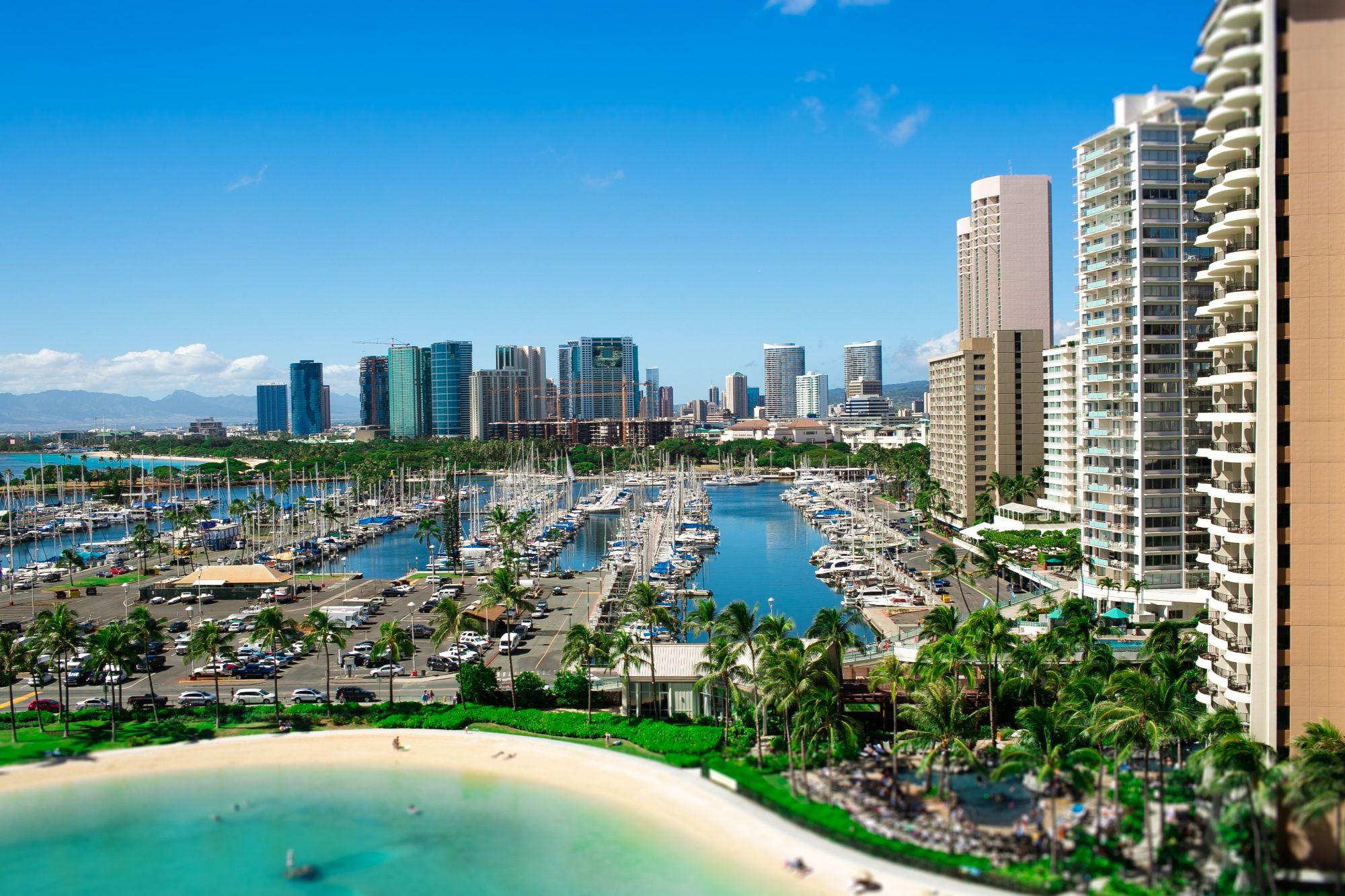 Aerial view of luxury new construction condos and waterfront homes in Fort Lauderdale, Southeast Florida, popular with international buyers.