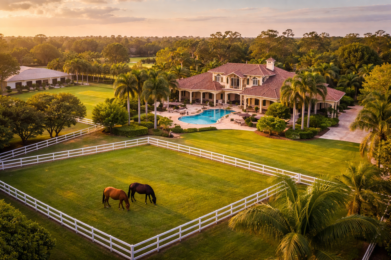 Luxury estate lifestyle in Southwest Ranches emphasizing privacy and land value