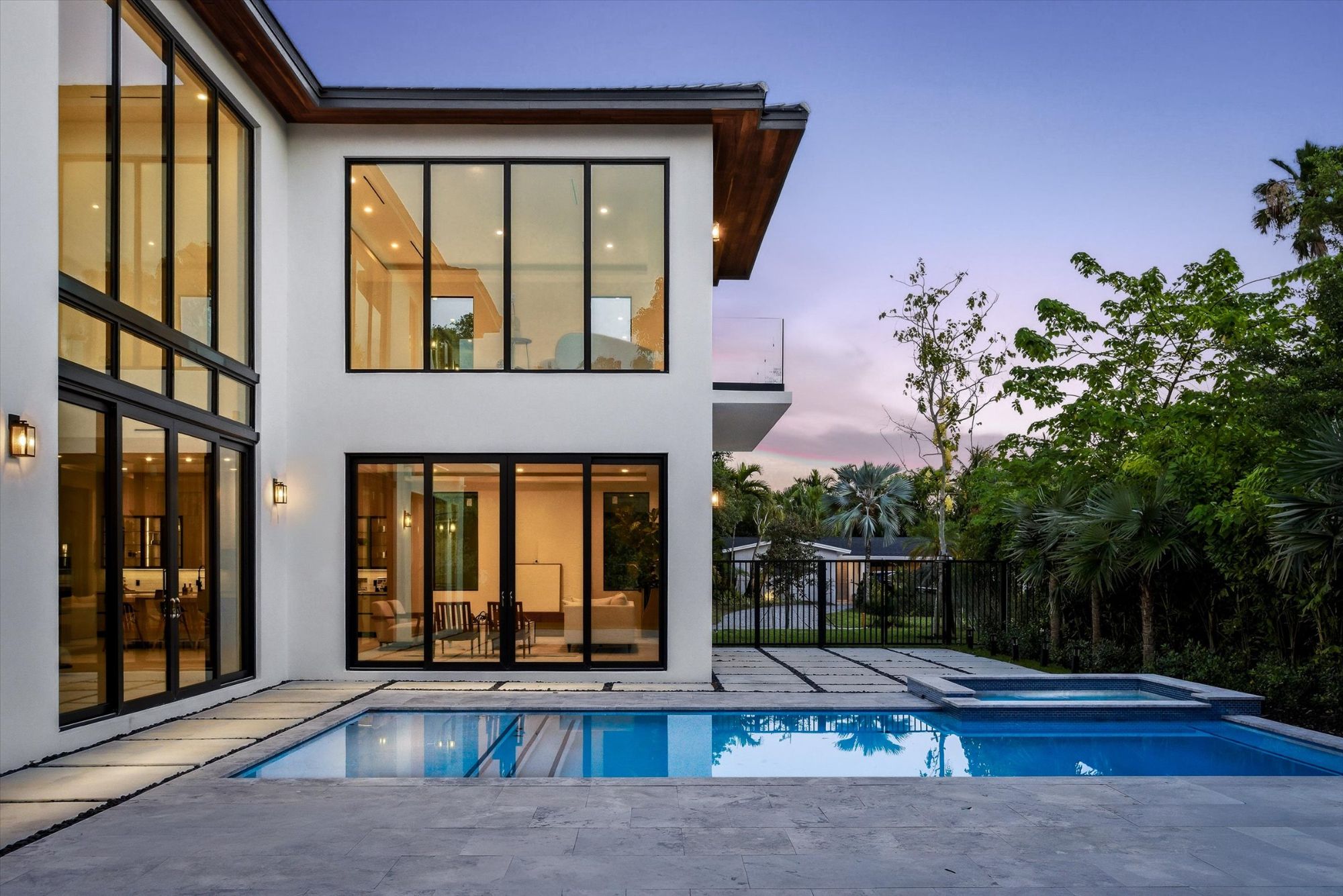 Luxury outdoor living space with pool and covered lanai in Weston Florida