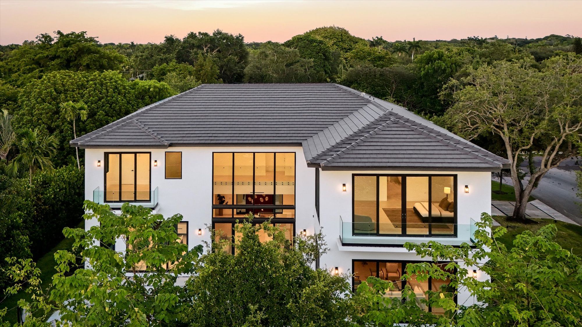 Aerial view of a South Florida luxury investment property neighborhood.