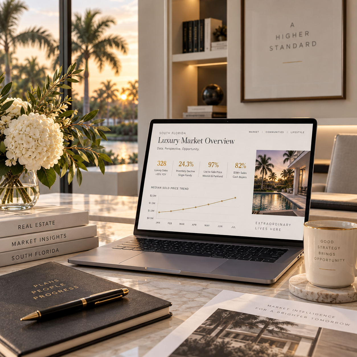 Editorial workspace image representing Weston FL home price data for 2026