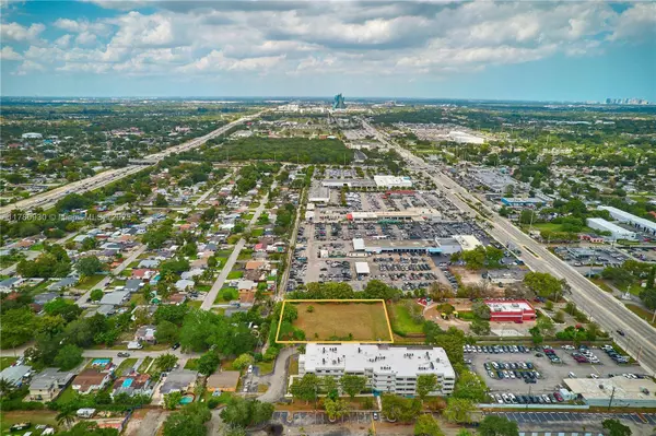 Aerial view of development lot at 0 N 61st Ave, Hollywood FL