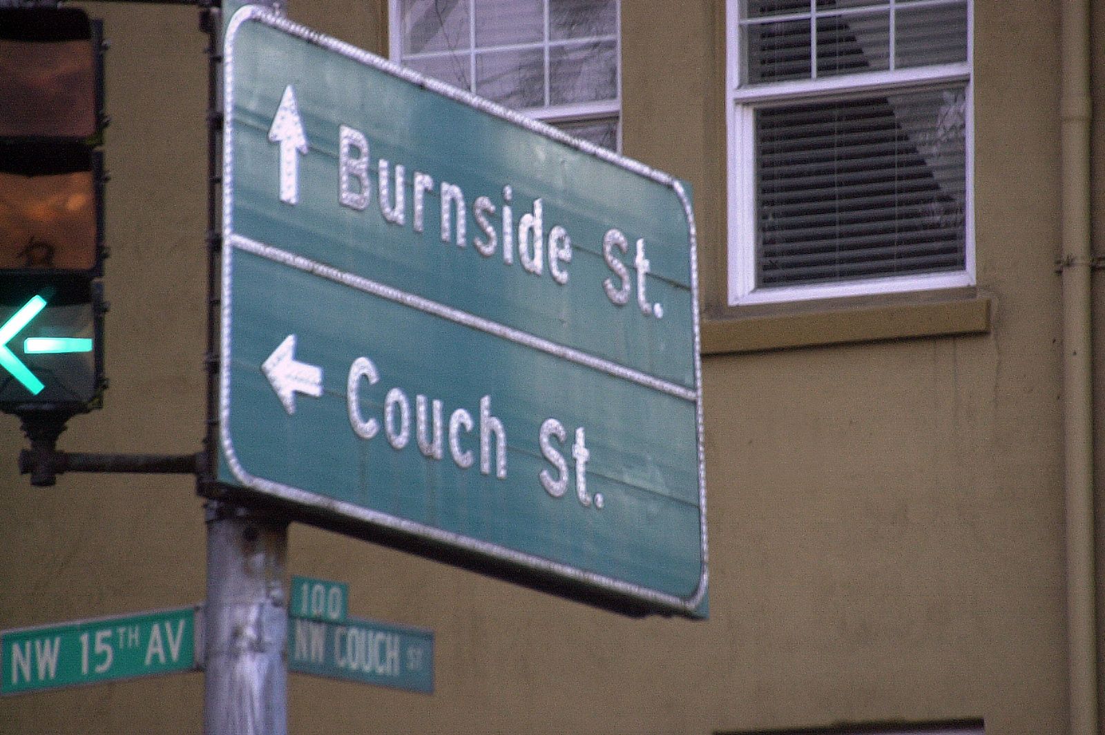 Couch Street and Burnside Street sign, Portland