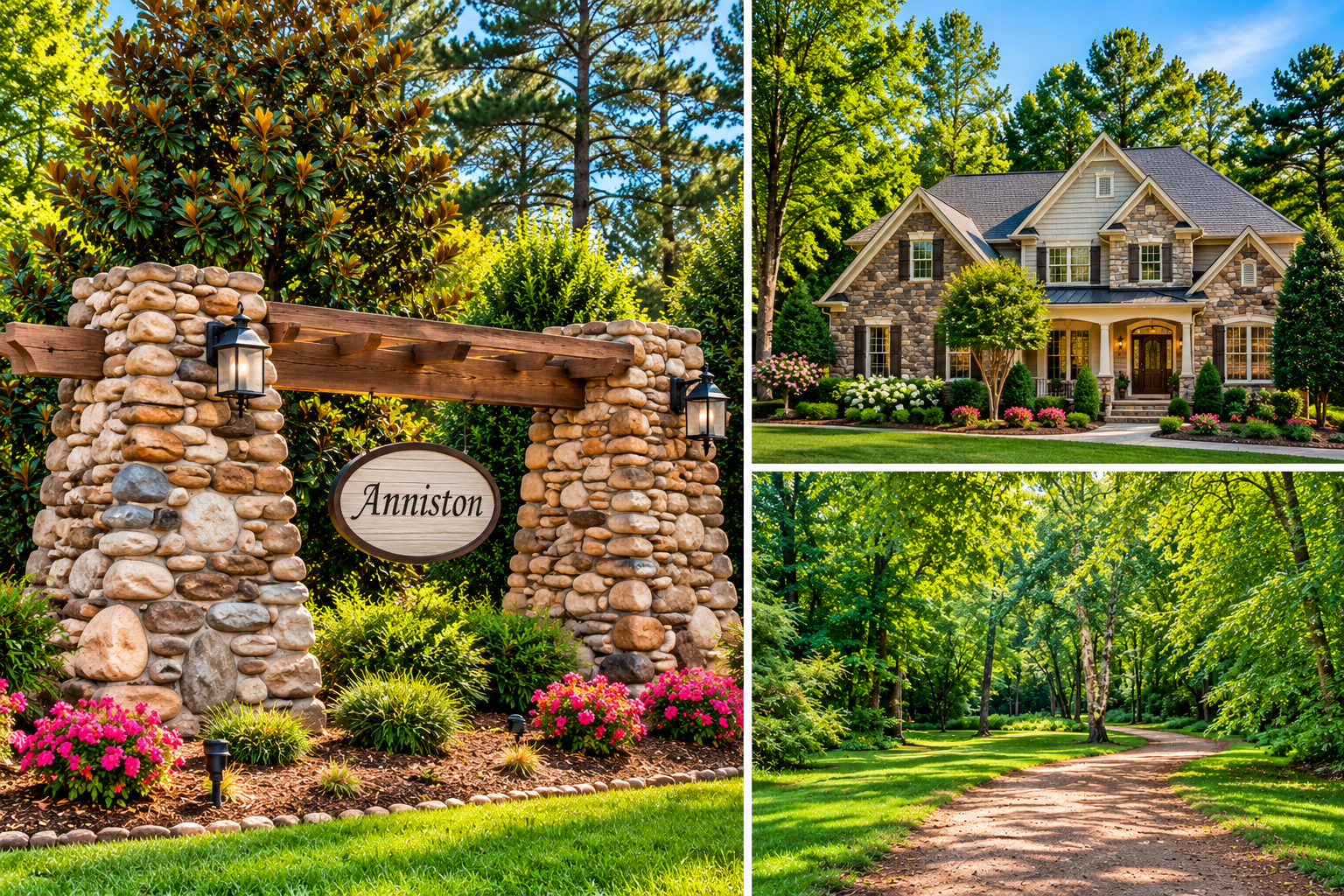  This image has been digitally enhanced and includes AI-generated elements for illustrative purposes. It may not accurately represent actual homes, landscaping, or features within the Anniston community.