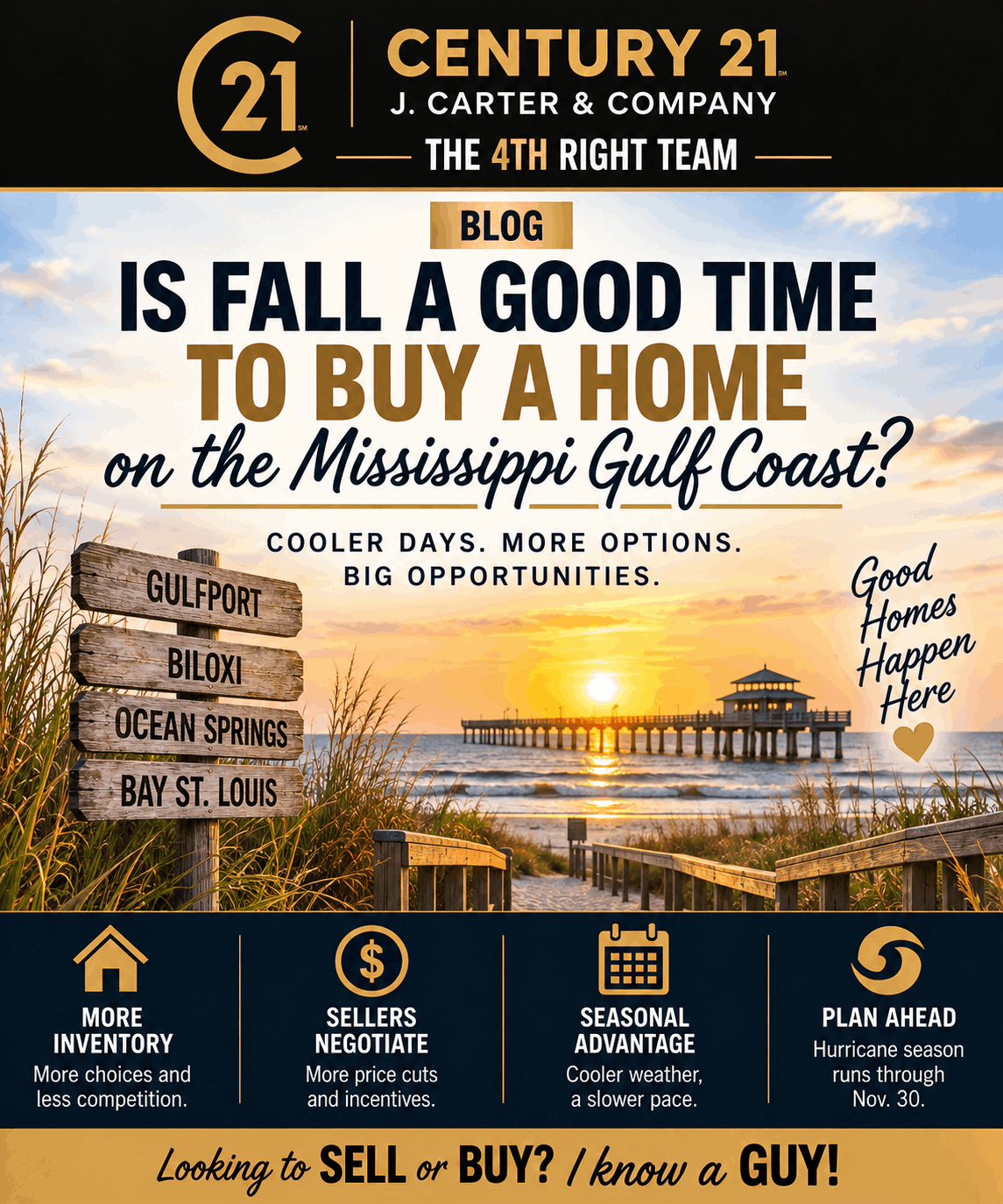 Is fall a good time to buy a home on the Mississippi Gulf Coast, with guidance on seasonal inventory, buyer competition, negotiating opportunities, and timing a fall home purchase.