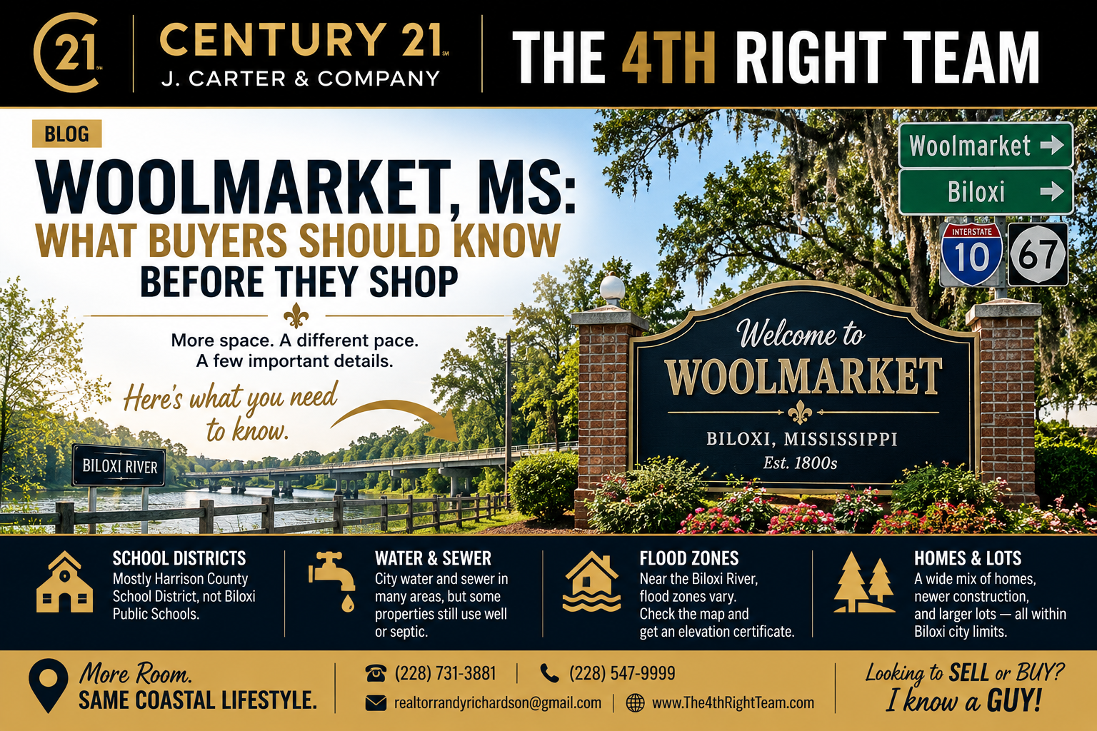 Woolmarket, Mississippi homebuying guide covering what buyers should know about location, space, lifestyle, commute, and important considerations before purchasing a home.