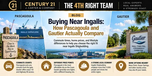 feature image of Buying Near Ingalls: How Pascagoula and Gautier Actually Compare