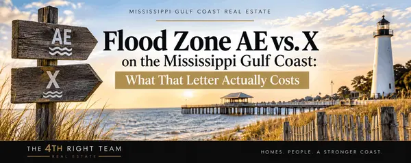 feature image of Flood Zone AE vs. X on the Mississippi Gulf Coast: What That Letter Actually Costs