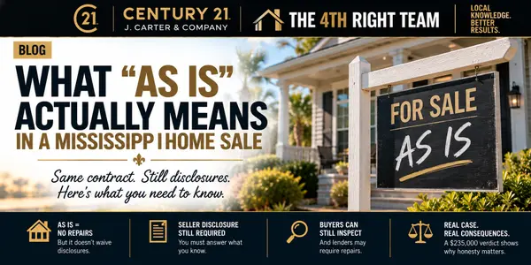 feature image of What "As Is" Actually Means in a Mississippi Home Sale