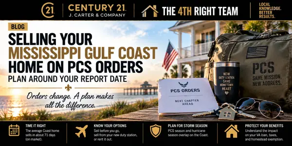 feature image of Selling Your Mississippi Gulf Coast Home on PCS Orders: Plan Around Your Report Date