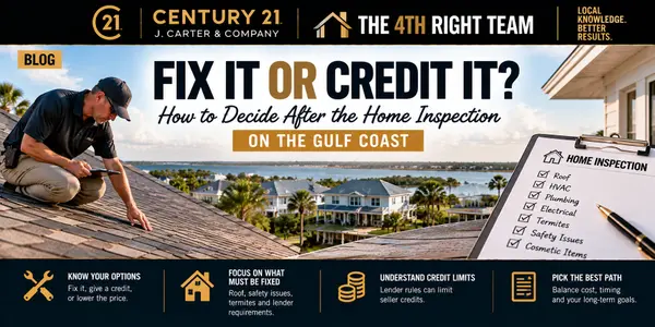 feature image of Fix It or Credit It? How to Decide After the Home Inspection on the Gulf Coast