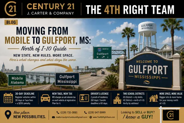 feature image of Moving From Mobile to Gulfport, MS: North of I-10 Guide
