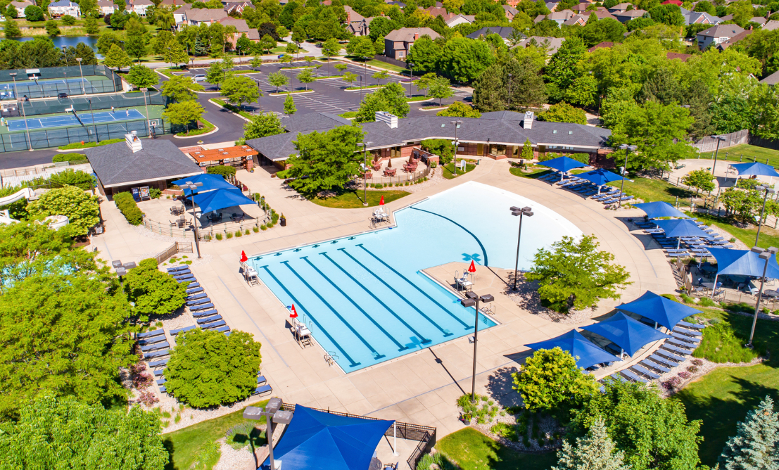The Tall Grass community pool and expansive walking trails