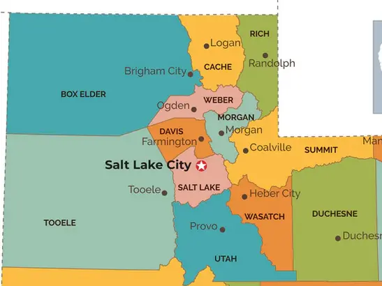 Northern Utah Counties Map