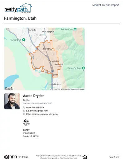 Farmington Utah Real Estate Market Report | Home Values & Housing Trends | Dryden Realty