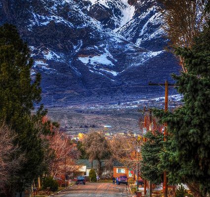 North Ogden, Utah mountain view over neighborhood street