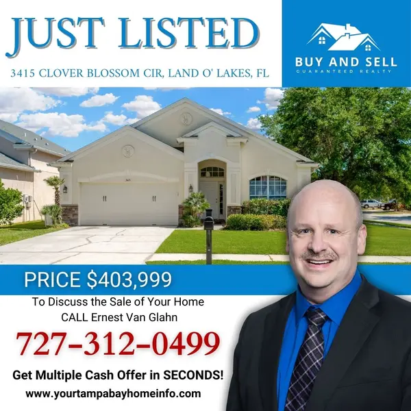 Just Listed: 3415 Clover Blossom Cir, Land O Lakes, FL ,Ernest Van Glahn