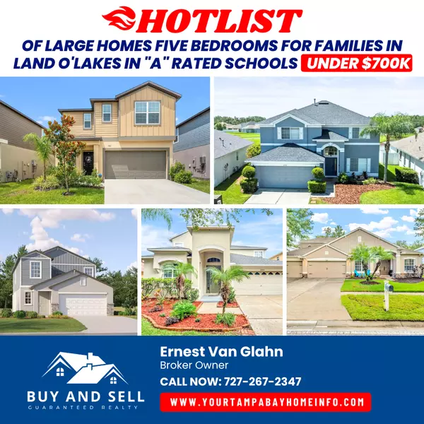Hotlist: Spacious 5+ Bedroom Homes in Land O’ Lakes!
