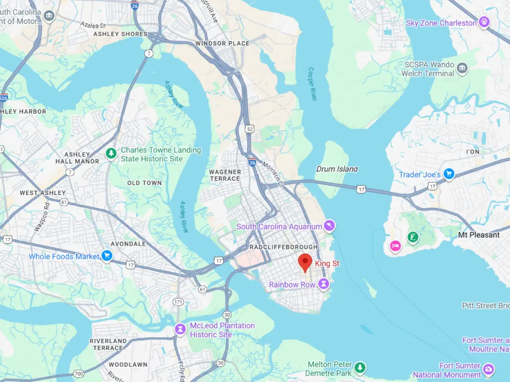 Charleston Peninsula / Historic Core (Downtown) Map
