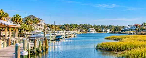 Sunny Coastal Marina Waterfront