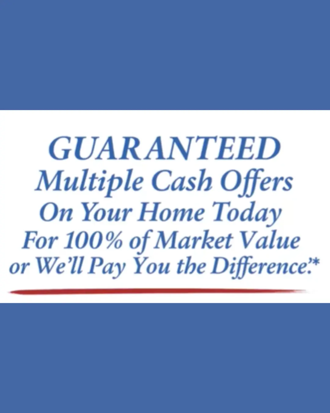 100% MARKET CASH OFFERS