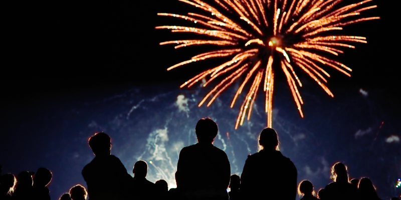 family watching fourth of july fireworks in south jersey