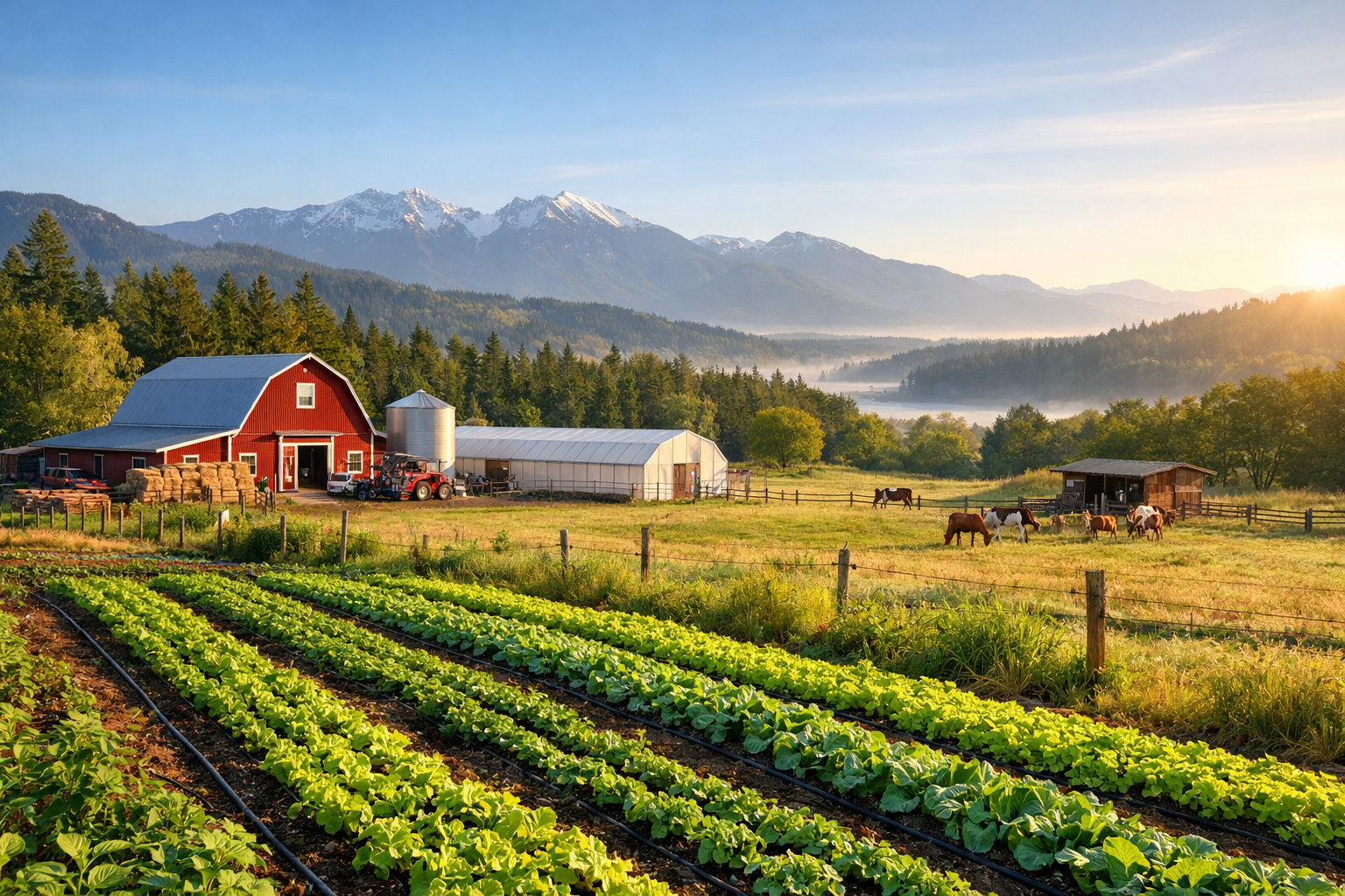 Understanding farm status in BC - Rural farm morning on Vancouver Island