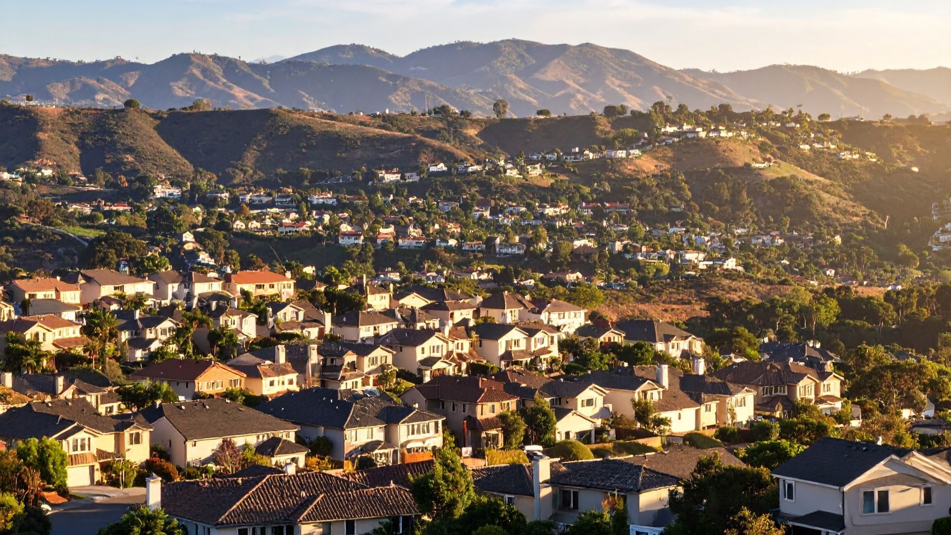 Hillside residential community in San Diego, illustrating the June 1, 2025 housing market update on inventory and new detached listing trends.