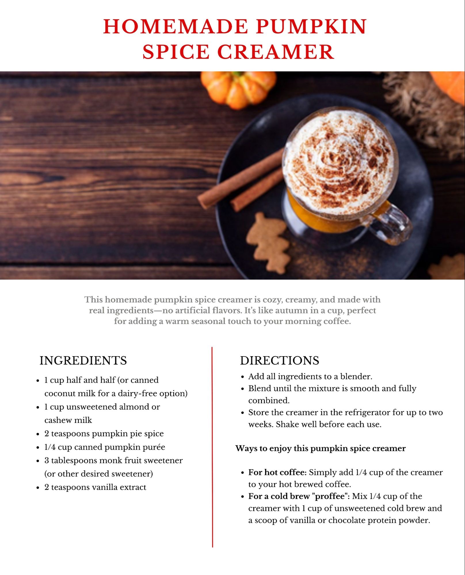 Pumpkin Spice Creamer