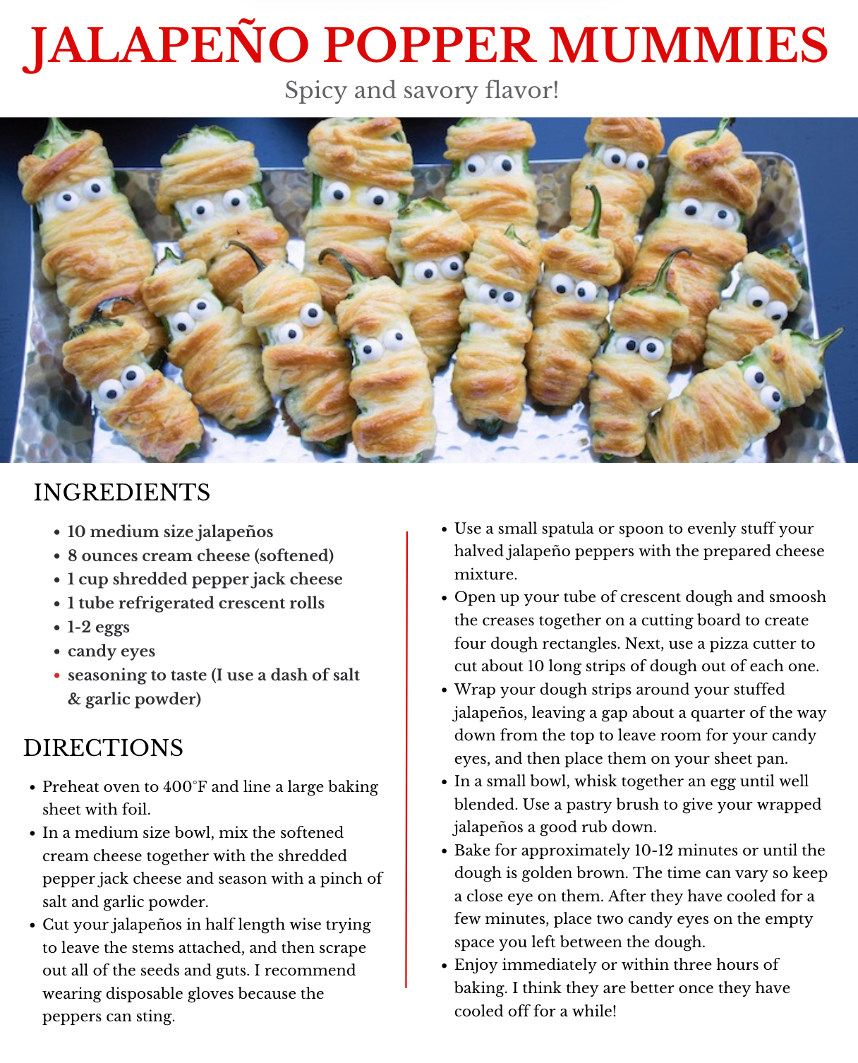 Jalapeno Popper Mummies