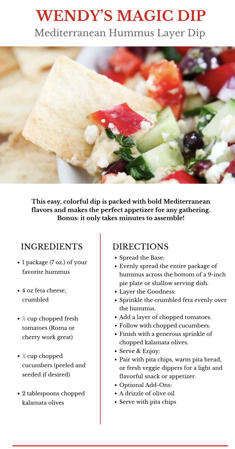Mediterranean Hummus Dip