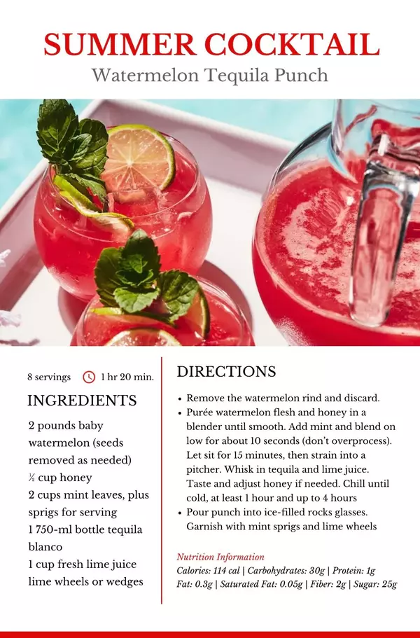 Summer Cocktail...Watermelon Tequila Punch