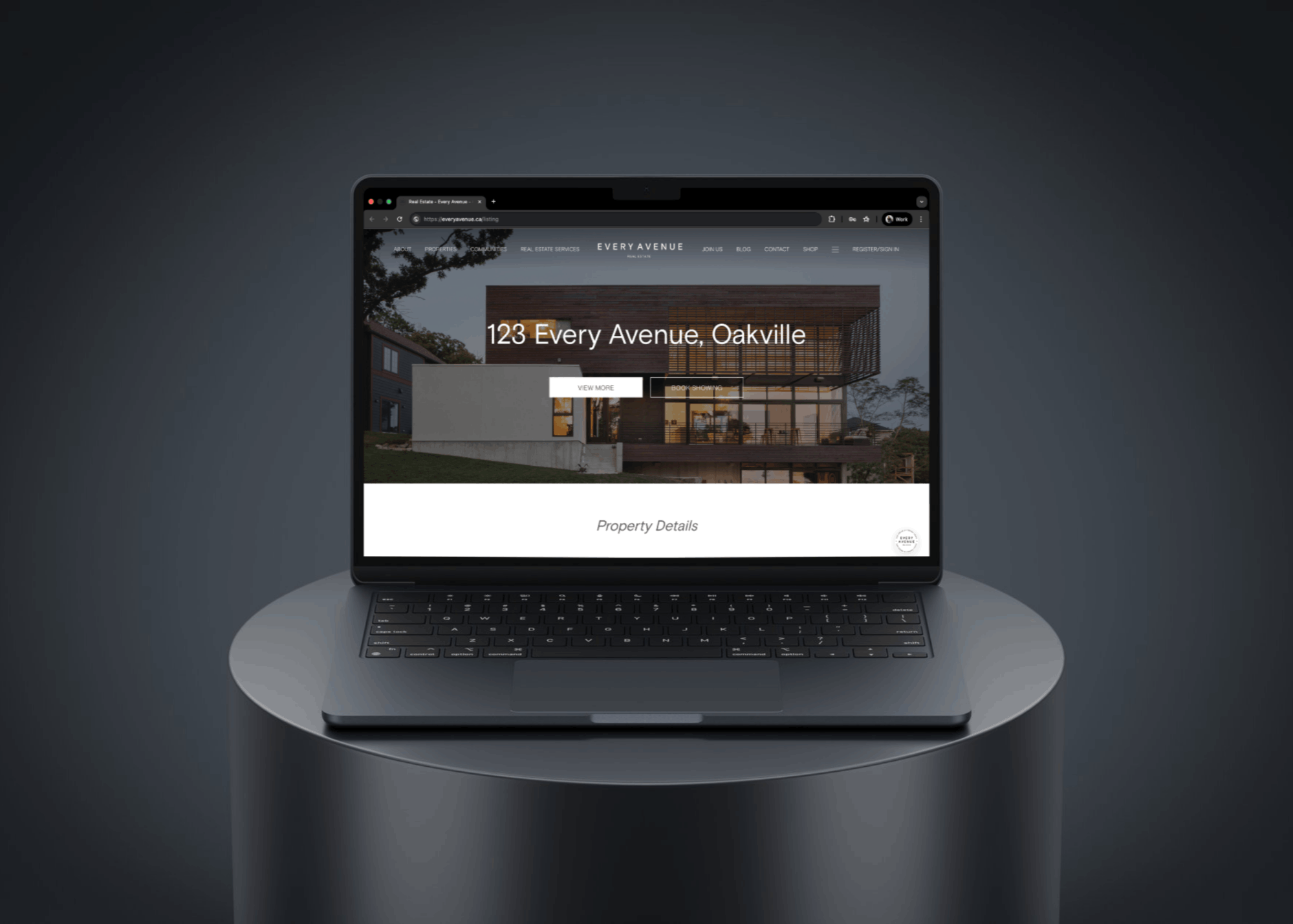 Custom property landing page