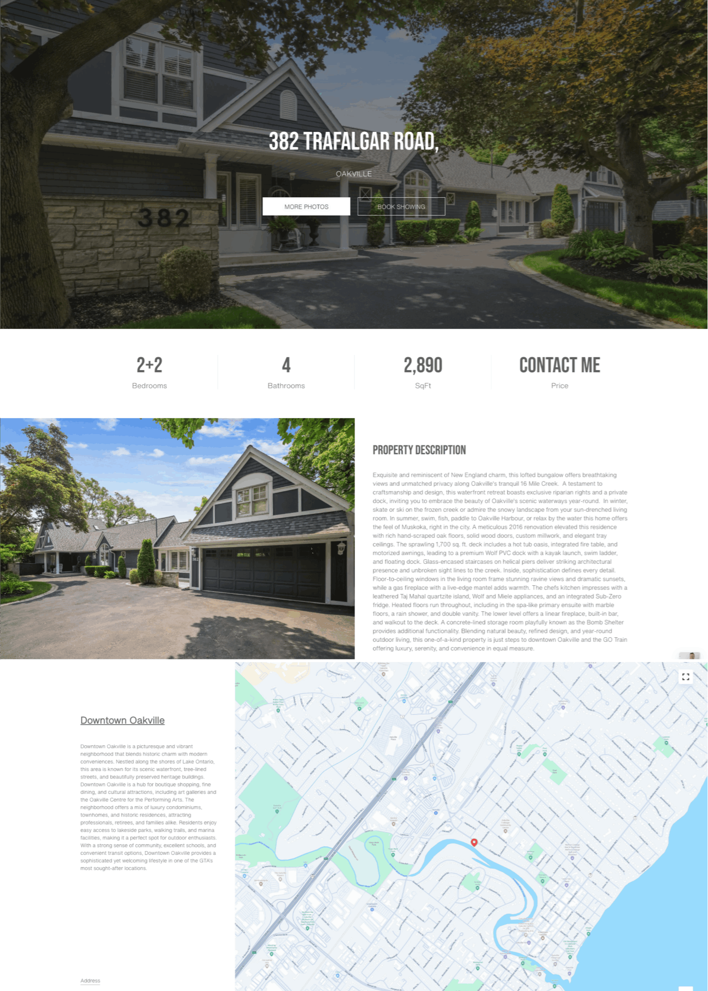 Custom property landing page