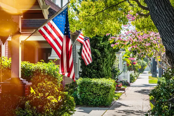 houses with flag