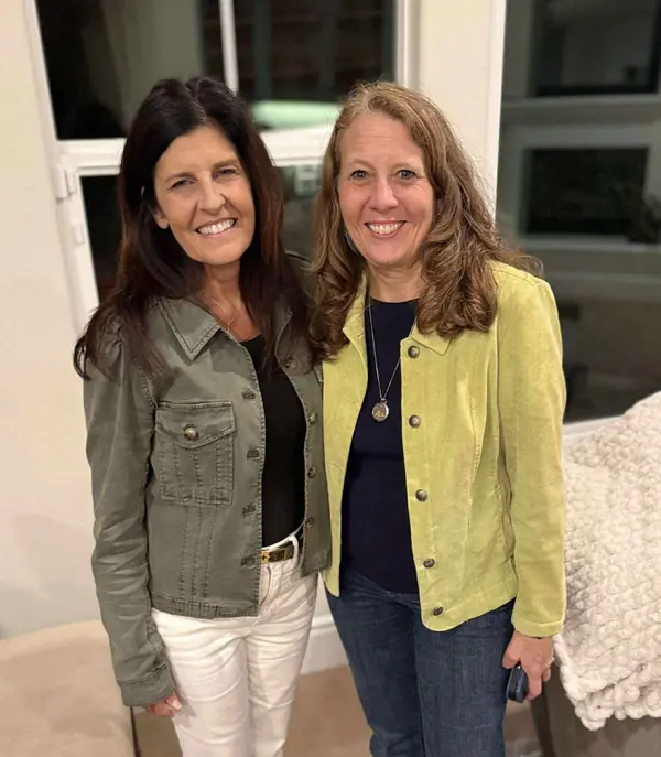 Tina Sharp with a trusted partner, symbolizing personal connection