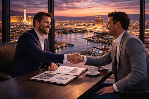 Business meeting handshake