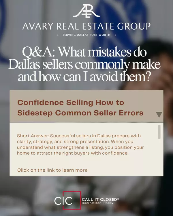 What mistakes do Dallas sellers commonly make and how can I avoid them?,Chris Avary