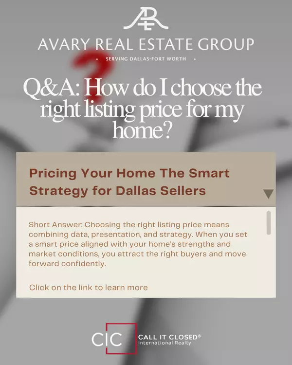 How do I choose the right listing price for my home?,Chris Avary
