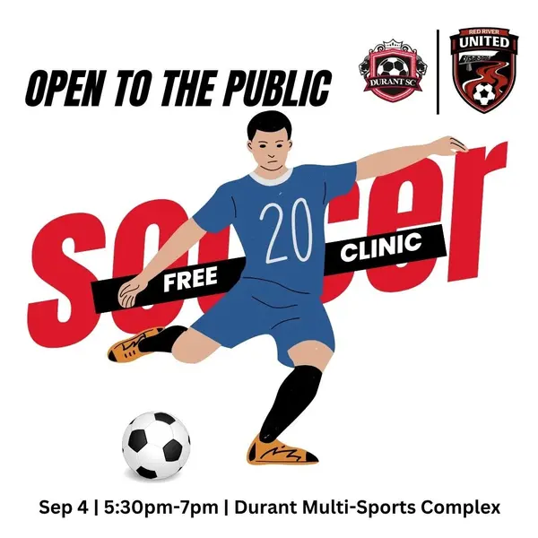 Kick Off the Fall Season with Durant Soccer Club’s Free Community Soccer Clinic!
