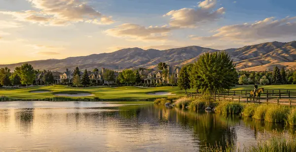 Luxury waterfront golf and equestrian lifestyle in Eagle Idaho with scenic mountain views and upscale homes