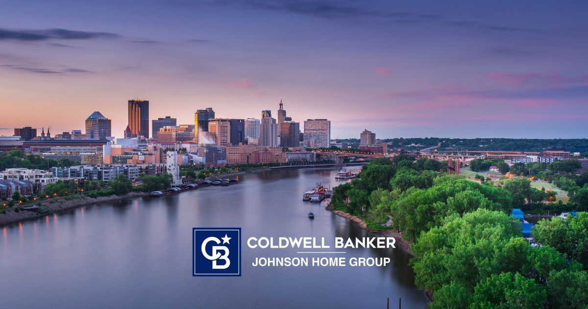 Twin cities skyline during spring real estate season