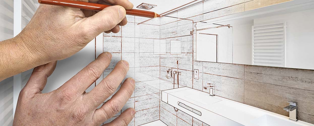 A person planning a bathroom remodel