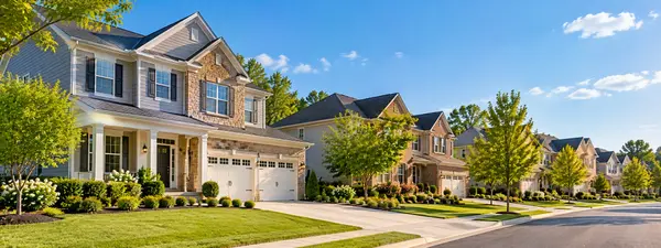 Sunny Upscale Suburban Neighborhood