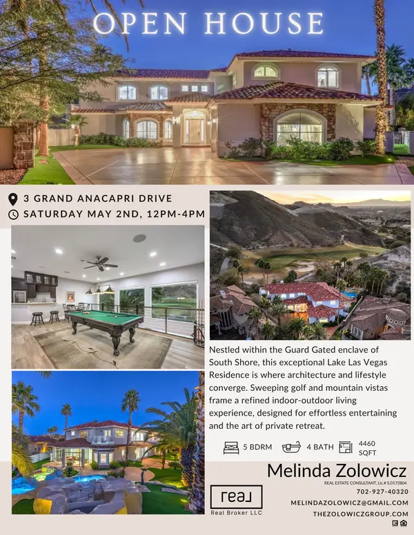 feature image of Open House Saturday May 2nd 12-4 pm South Shore Lake Las Vegas!