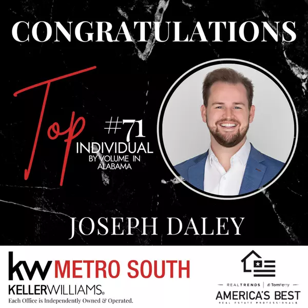 Joseph Daley Recognized as RealTrends Verified Top Agent in Alabama